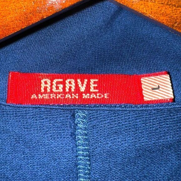 Agave Astoria L/S Royal Blue Made in USA 1/4 Zip Sweatshirt Sz L - Picture 2 of 7